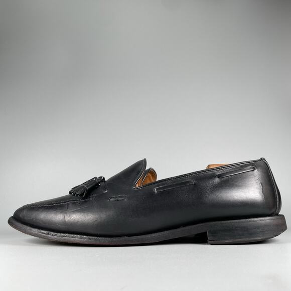Allen Edmonds Grayson Mens Size 11.5 D Black Leather Slip On Tassel Loafers Shoe - Picture 1 of 9